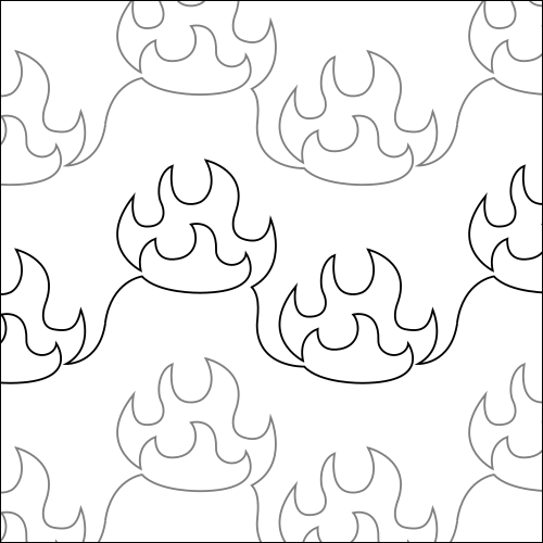 Blazing Fireballs - quilting pantograph