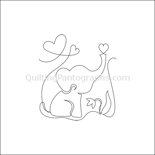 Elephant Hearts - quilting pantograph