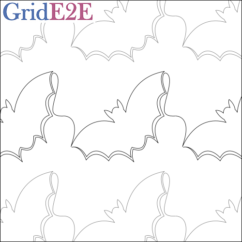 Flying Bats - quilting pantograph
