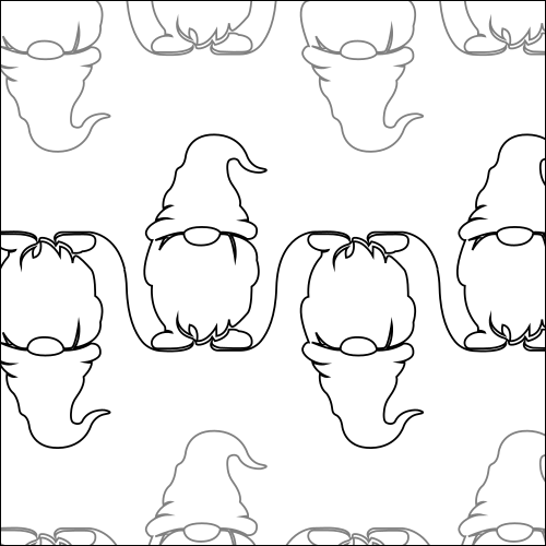 Lucky Garden Gnomes - quilting pantograph