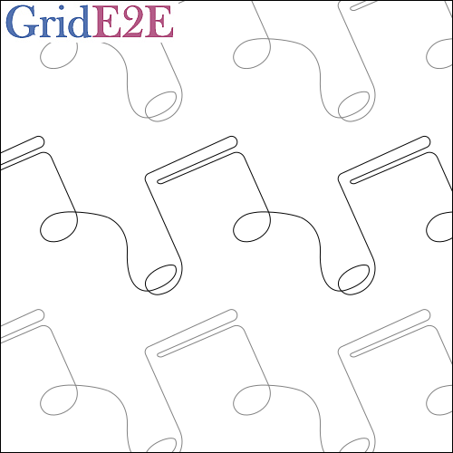 Musical Notes Tremolo - quilting pantograph
