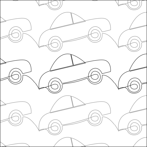 Racing Cars - quilting pantograph