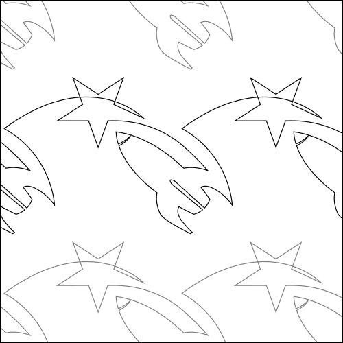 Rockets and Stars - quilting pantograph