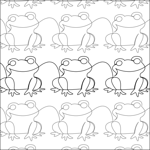 Smiling Frogs - quilting pantograph