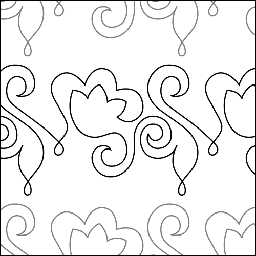 Tulip Swirls - quilting pantograph
