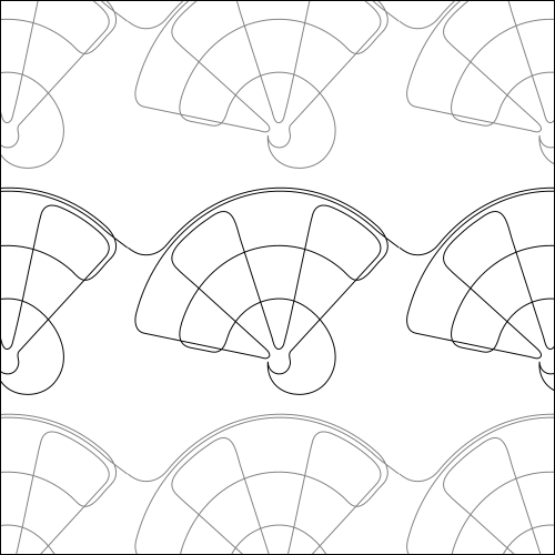 Victorian Hand Fan - quilting pantograph