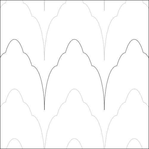 Clams High Nest - quilting pantograph