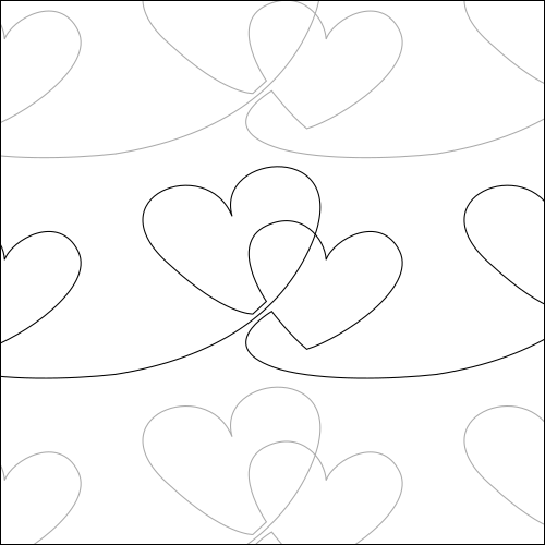 Two Hearts - quilting pantograph