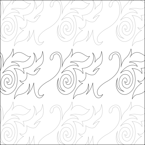 Swirling Leaves Border - quilting pantograph