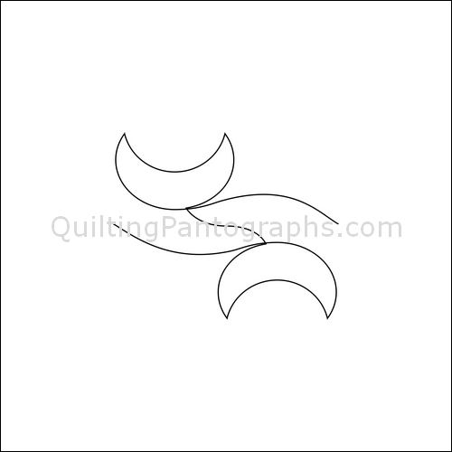 Anime Double Moons - quilting pantograph
