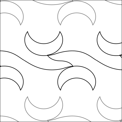 Anime Double Moons - quilting pantograph