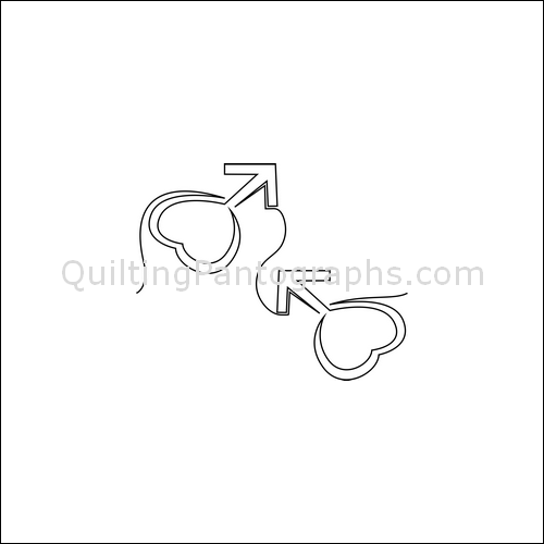 Anime Heart Arrows - quilting pantograph