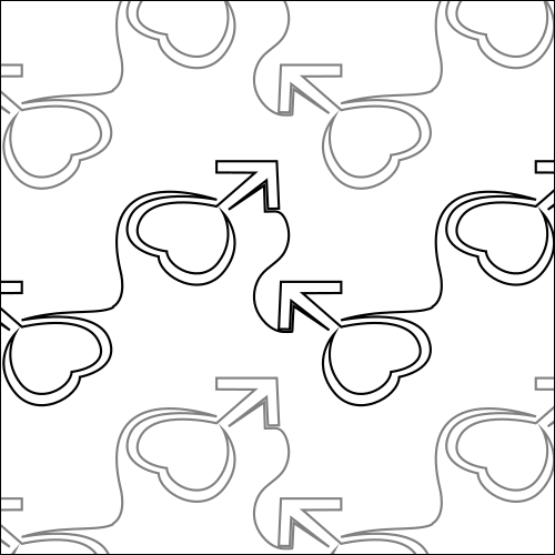 Anime Heart Arrows - quilting pantograph