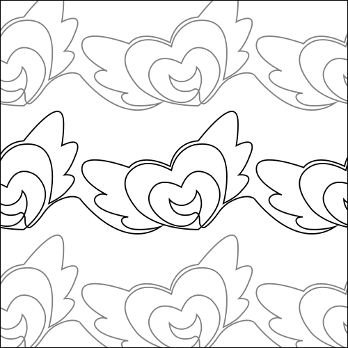Anime Heart Wings - quilting pantograph