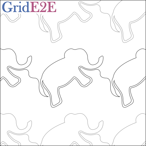 Baby Elephants - quilting pantograph