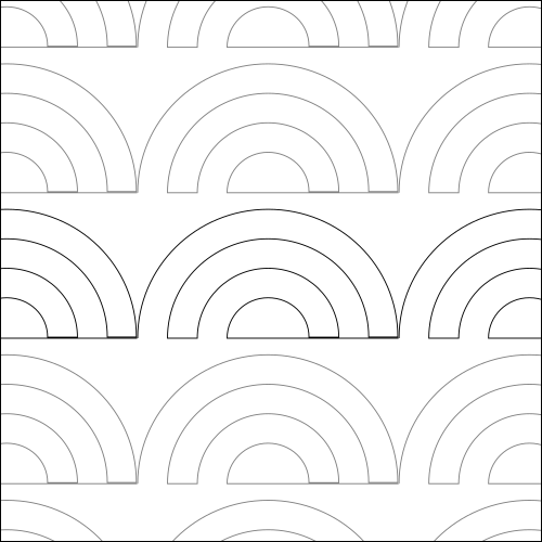Baptist Fan Rainbow - quilting pantograph