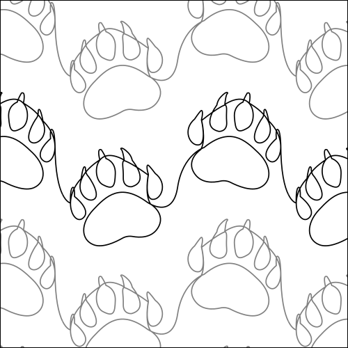 Bear Paws Claws - quilting pantograph