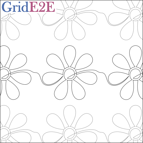 Blooming Daisies Quilting Pantograph Pattern —