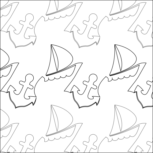 Boats and Anchors - quilting pantograph