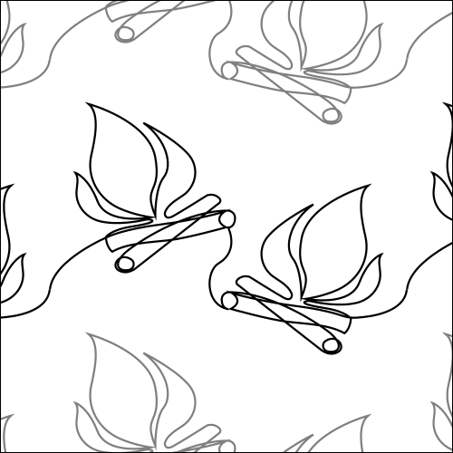 Campfire Flames - quilting pantograph