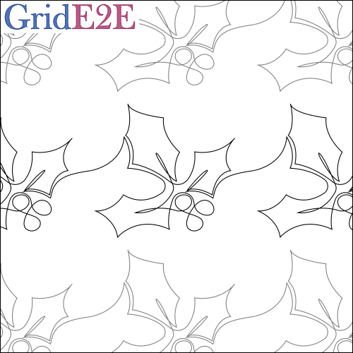 Christmas Holly Leaves - quilting pantograph