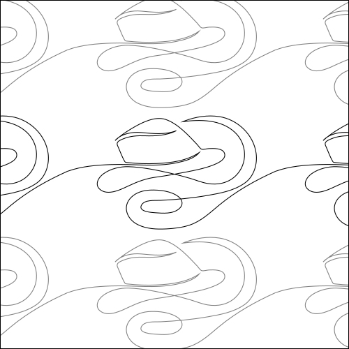 Cowboy Hat Lasso - quilting pantograph