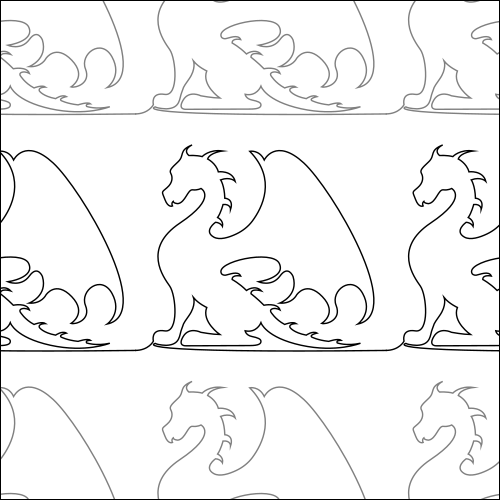 Dragon Statues - quilting pantograph