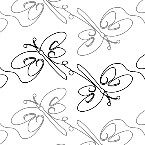 Dragonfly Reflection - quilting pantograph