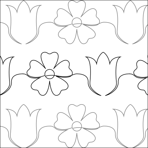 Early Spring Flowers - quilting pantograph