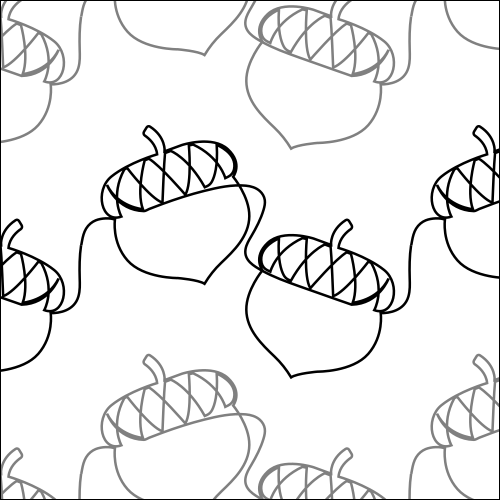 Falling Acorns - quilting pantograph