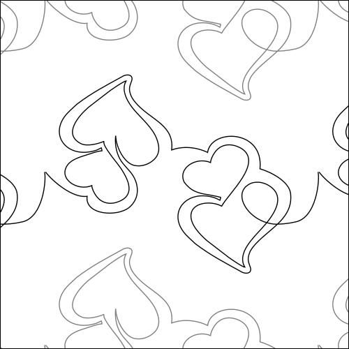 Floating Hearts - quilting pantograph