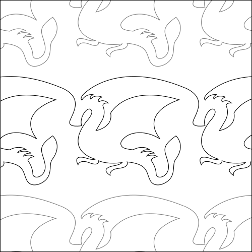 Flying Dragons- quilting pantograph