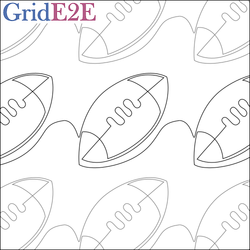 Football Touchdown - quilting pantograph