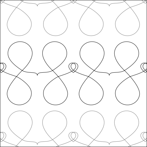 Hearts In Loops - quilting pantograph