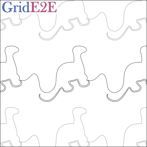 Jurassic Dinosaur - quilting pantograph