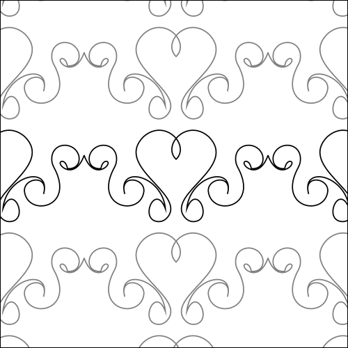 Lacy Hearts - quilting pantograph