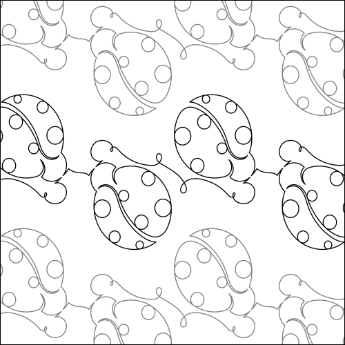 Lovely Ladybugs - quilting pantograph