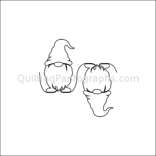 Lucky Garden Gnomes - quilting pantograph
