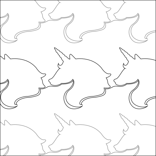 Magical Unicorns - quilting pantograph