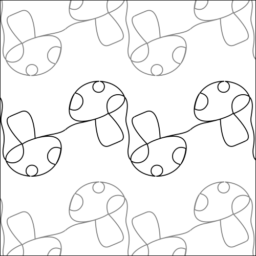 Marching Mushrooms - quilting pantograph