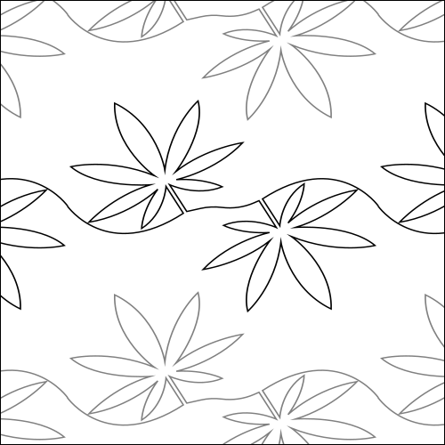 Marijuana Hemp Leaves - quilting pantograph