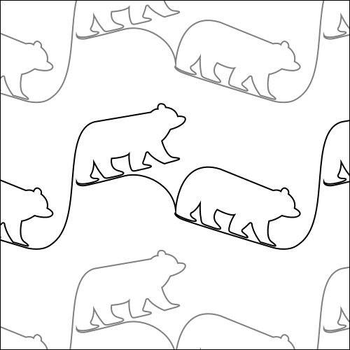 Pairs of Bears - quilting pantograph