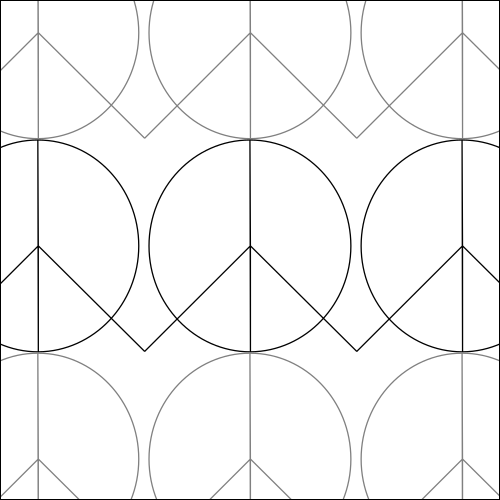 Peace Sign - quilting pantograph