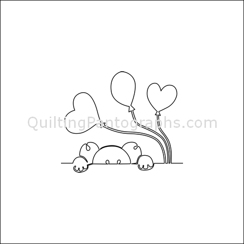 Peeking Bear Balloons - quilting pantograph