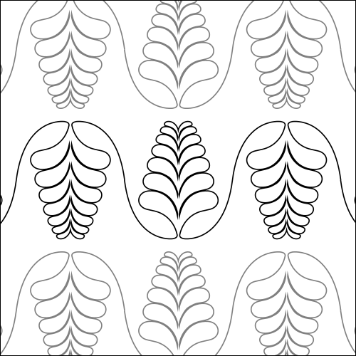 Pine Cone Feathers - quilting pantograph