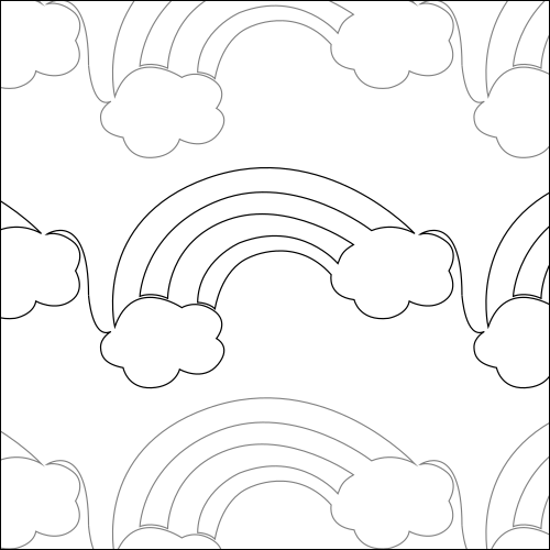 Rainbow Clouds - quilting pantograph