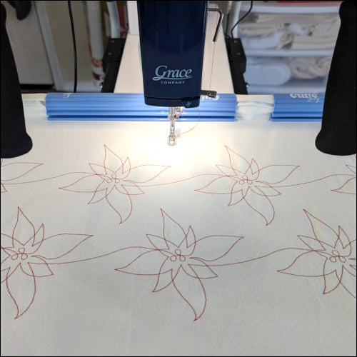 Red Christmas Poinsettia - quilting pantograph