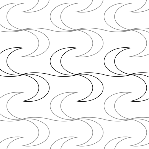 Ribbon Moons - quilting pantograph