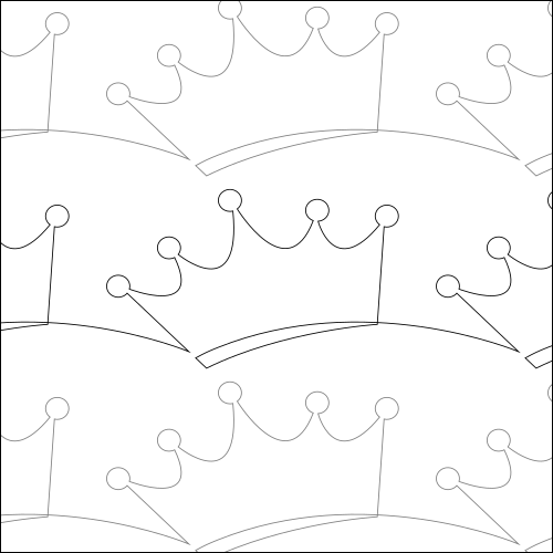 Royal Golden Crown- quilting pantograph