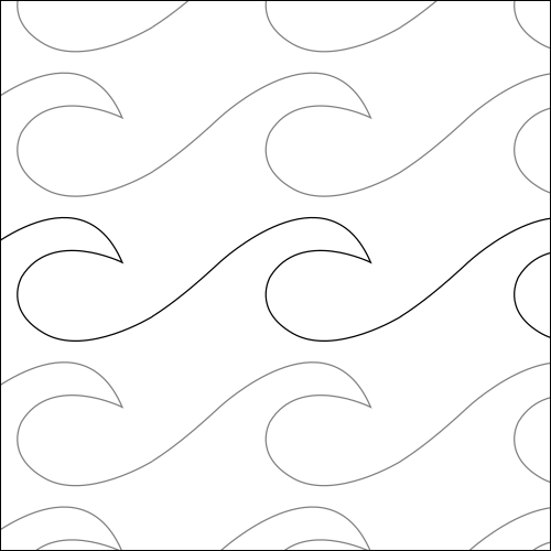 Sea Waves - quilting pantograph